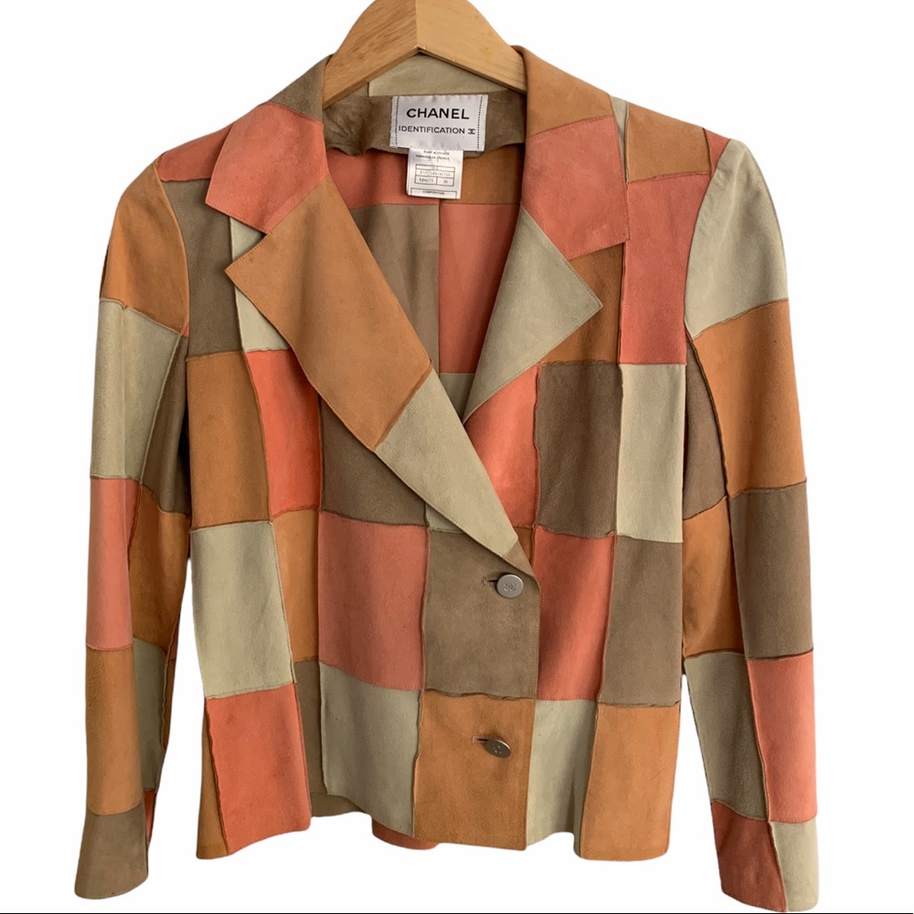 Chanel Goat Suede Patchwork Jacket EUR38 Authentic